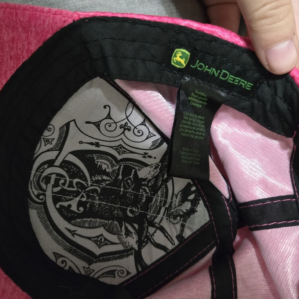 John Deere Pink Polyester Snapback Hat With Patch Toddlers One Size Like New